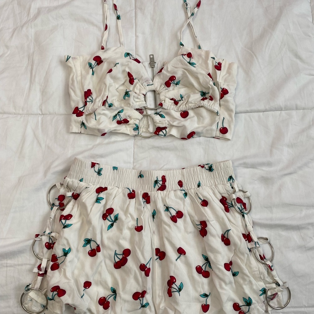 LF two piece cherry print set